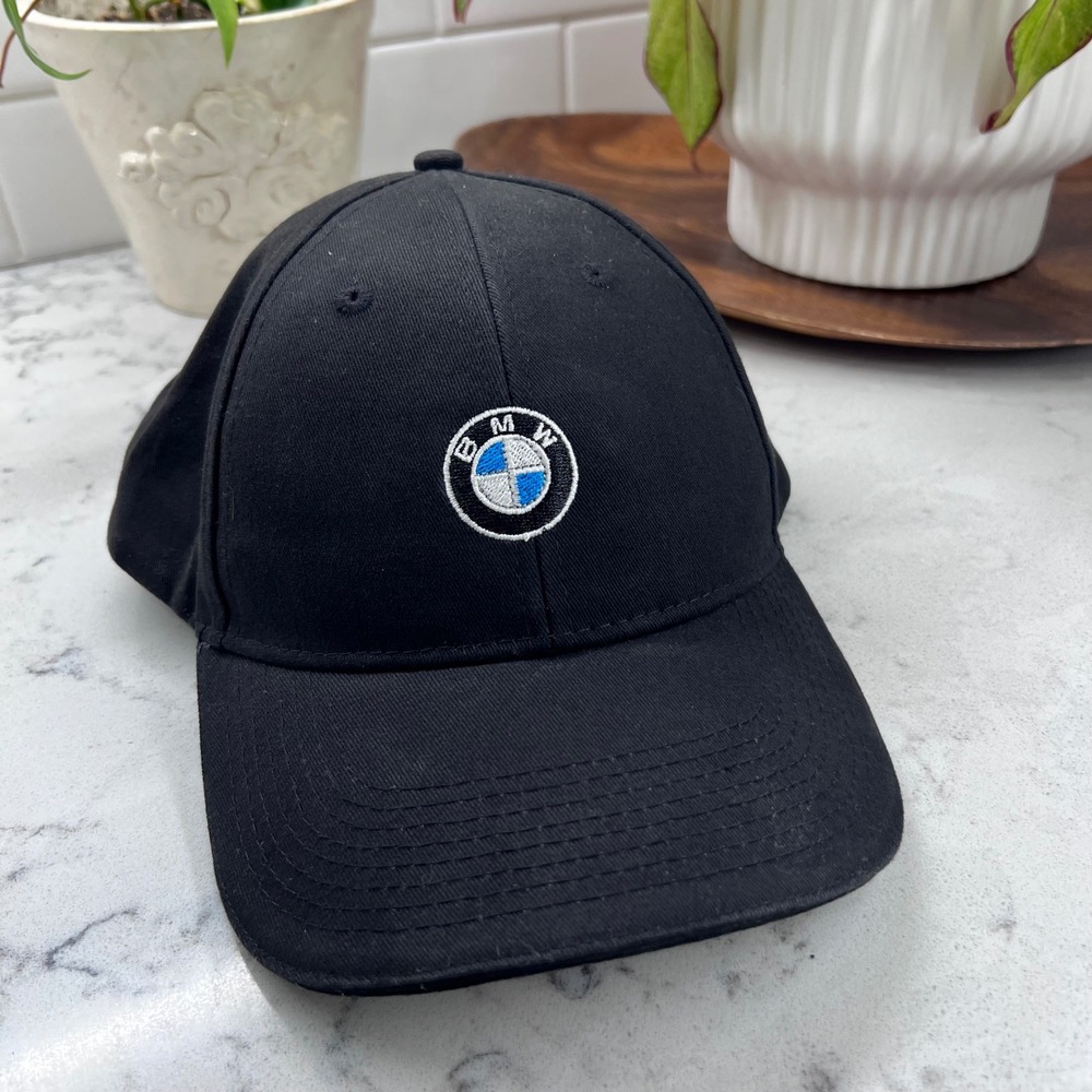 BMW Lifestyle Black Baseball Cap Embroidered Logo Adjustable Hat OSFA